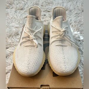 Adidas White Sneakers with Cream Accents